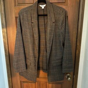 Old Navy Plaid Blazer in Brown, Black and Tan